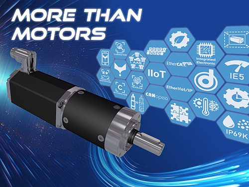 servo Gearmotor with blue background from Dunkermotoren